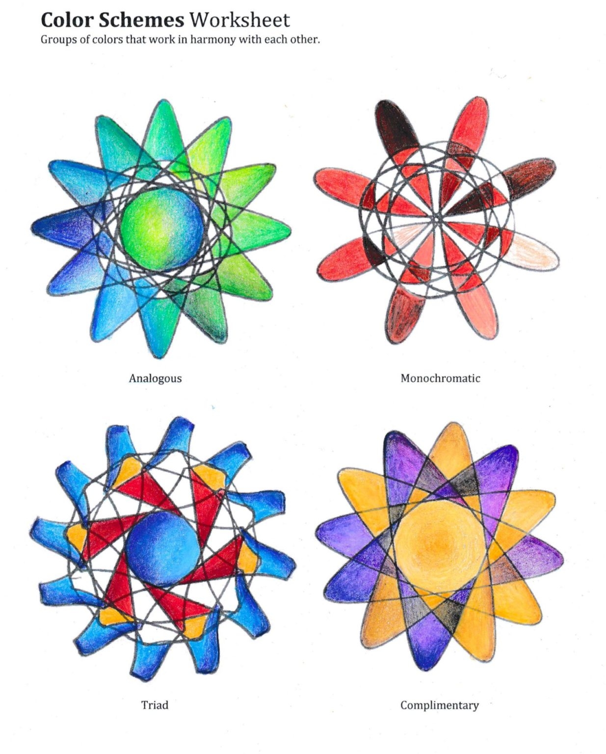 printable color scheme worksheet