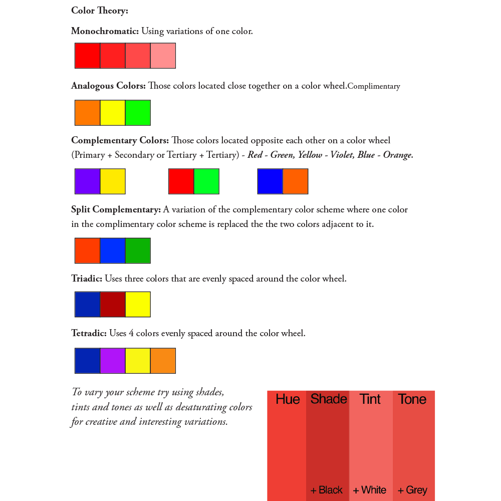 Color Scheme Worksheet
