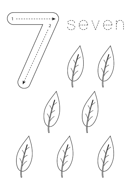 Color The Number 7 Preschool Number Worksheet Worksheets Library