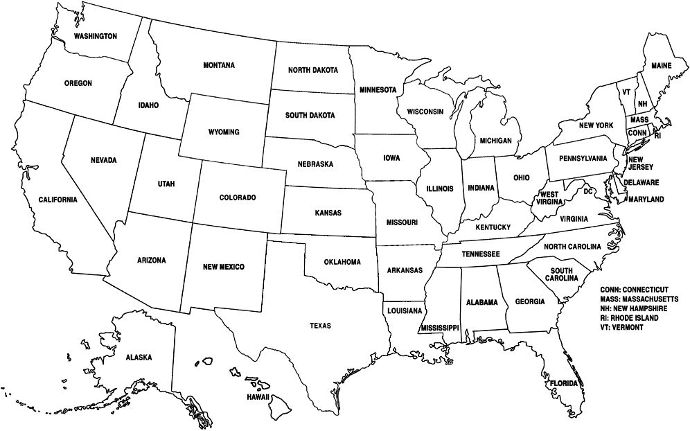 Coloring Page Map Of Usa