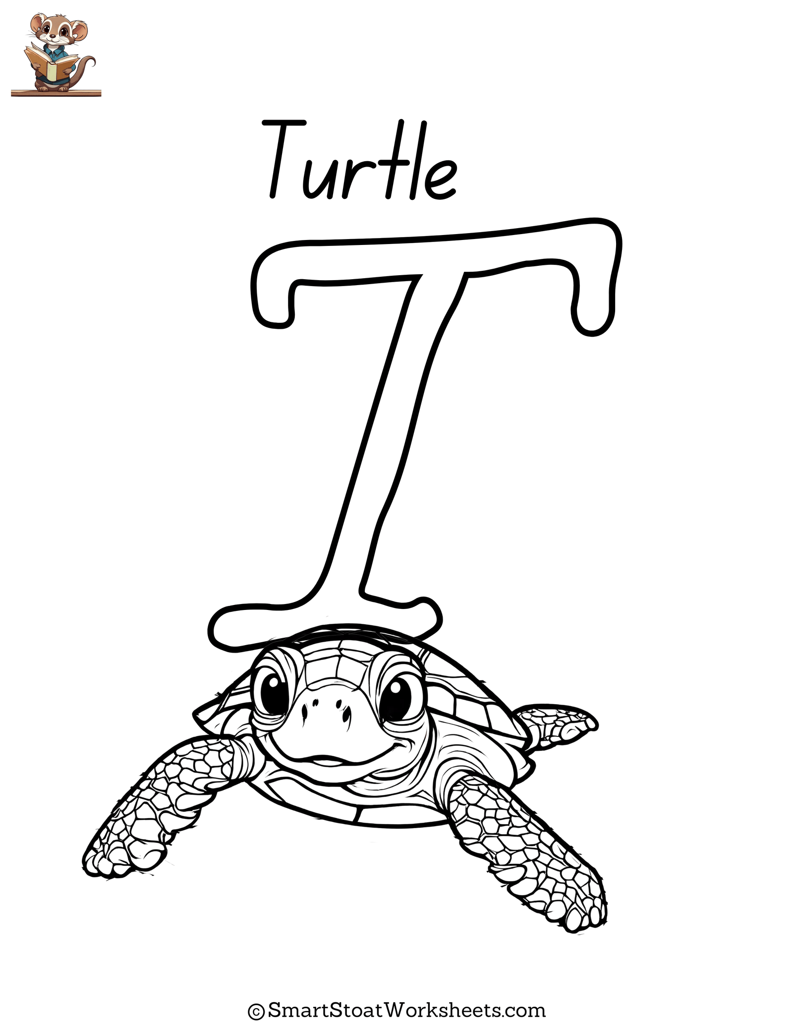 Coloring Page Letter T Free Printable Educational