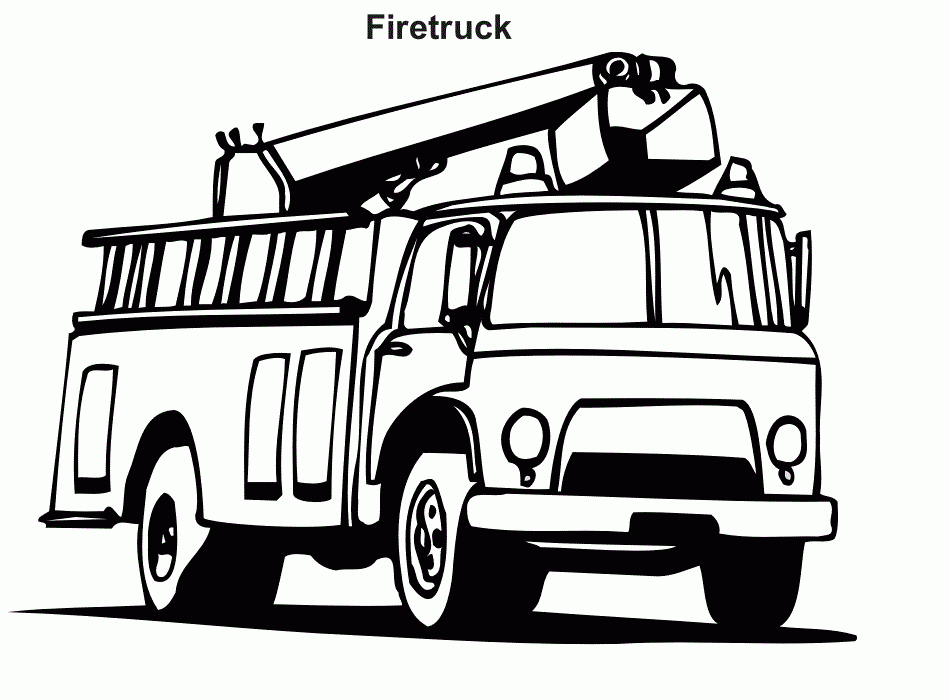 Coloring Page Fire Truck