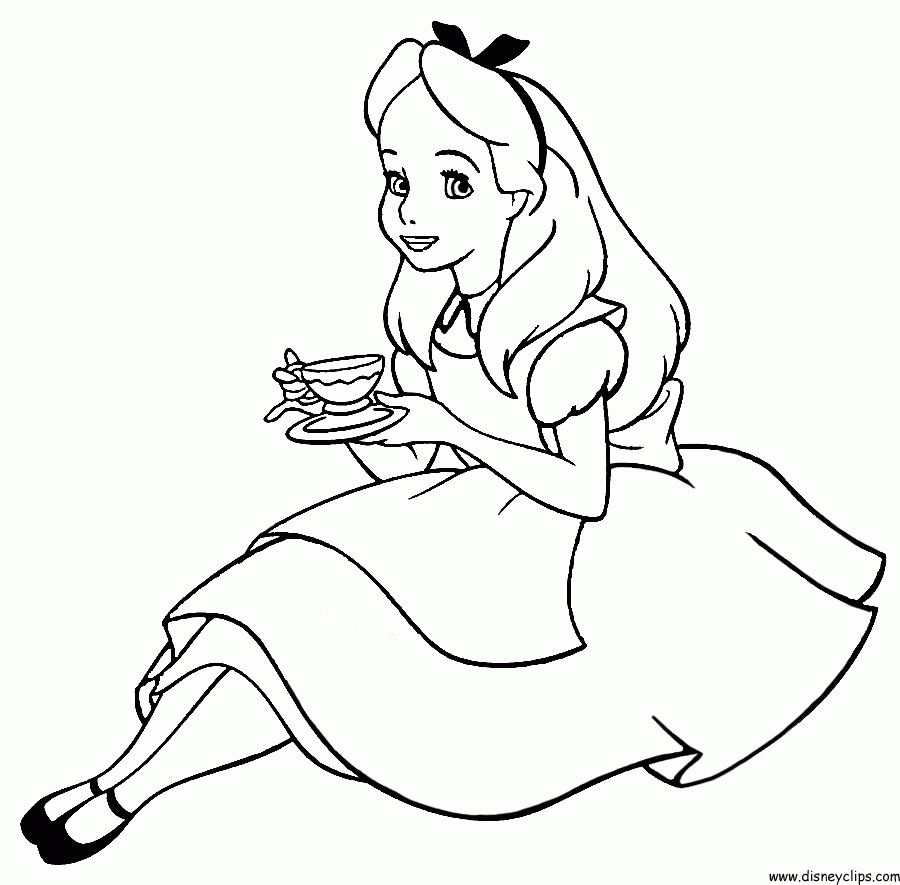 Alice In The Wonderland Coloring Pages