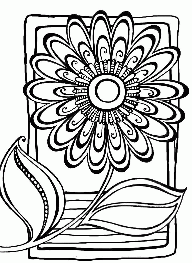 Coloring Pages For Adults Abstract Flowers Coloring Home