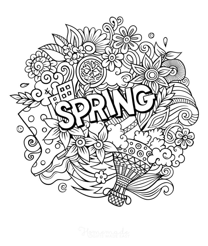 Coloring Pages For Adults Spring Coloriage Adulte Printemps Lapin Au 