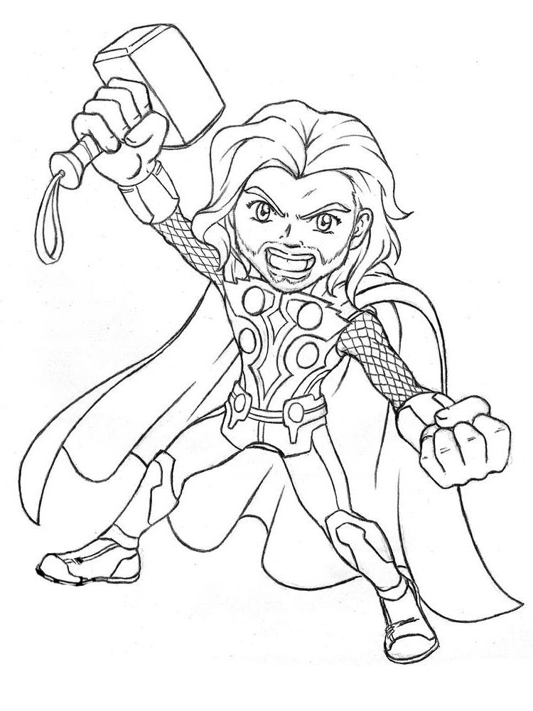 Coloring Pages For Boys Bright Color Thor Myths Free Printables 
