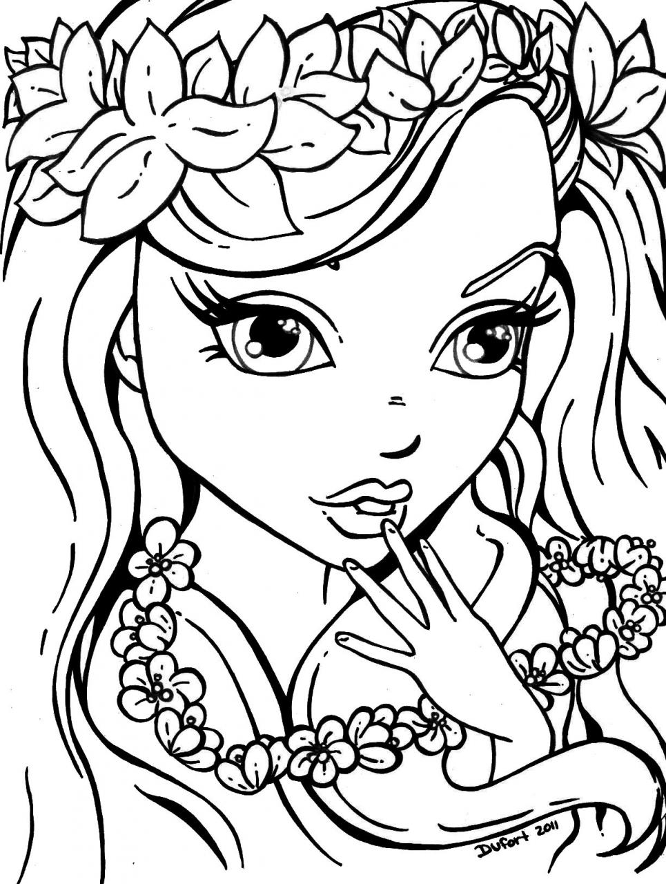pretty girl printable coloring pages for girls