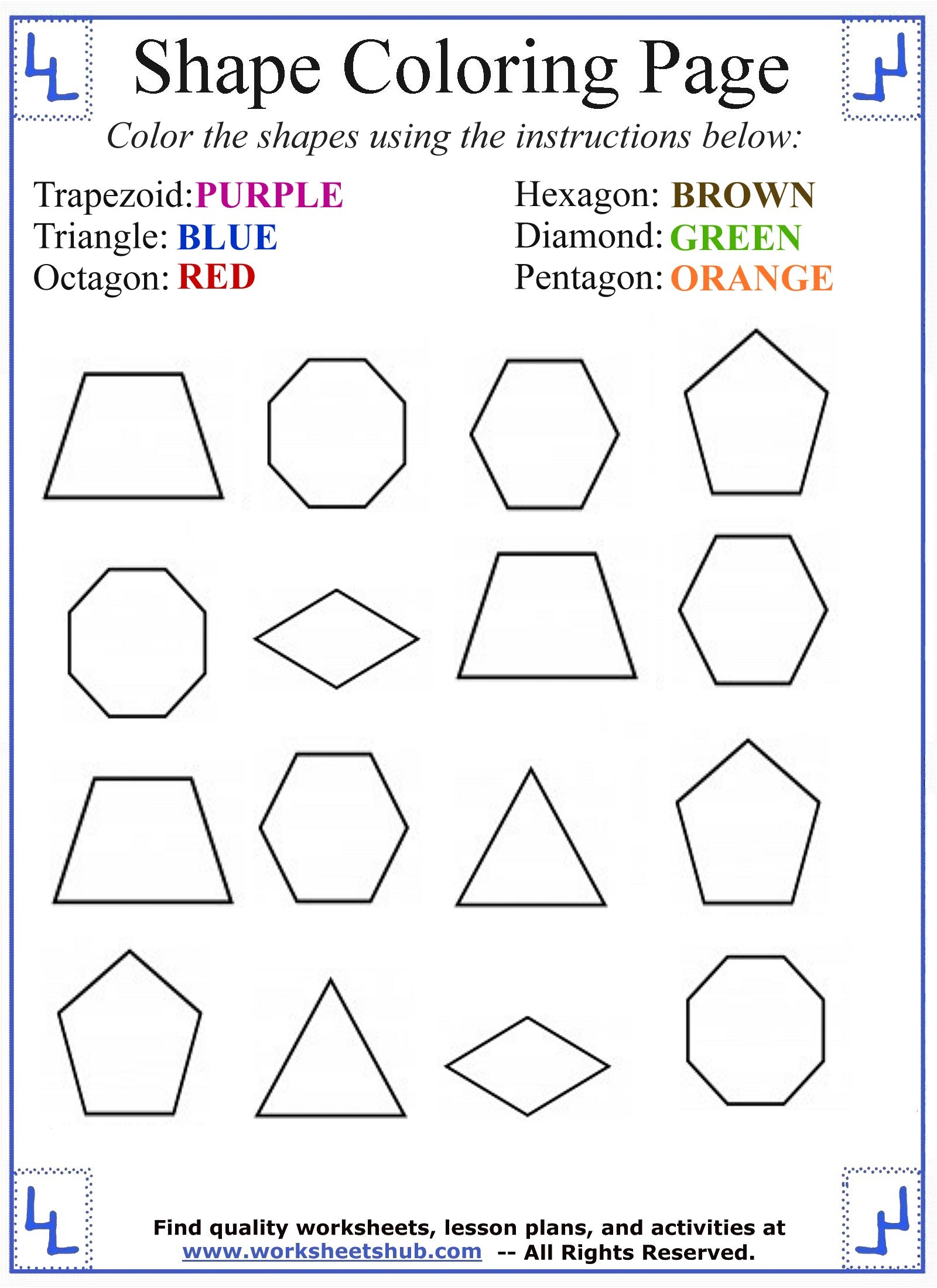 Coloring Pages For Preschoolers Shapes