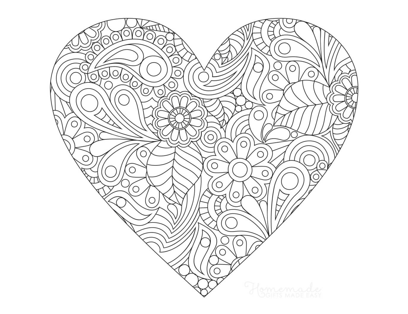 free printable heart coloring page