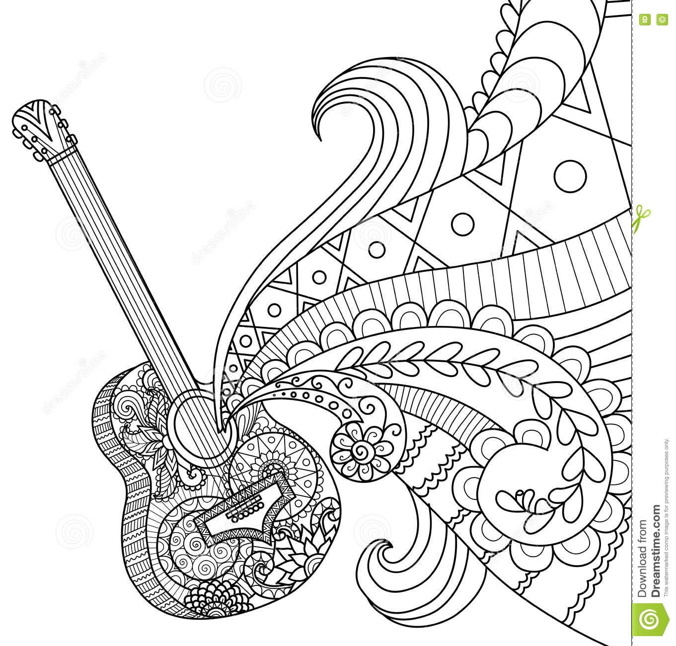Coloring Pages Of Guitars Coloring Pages