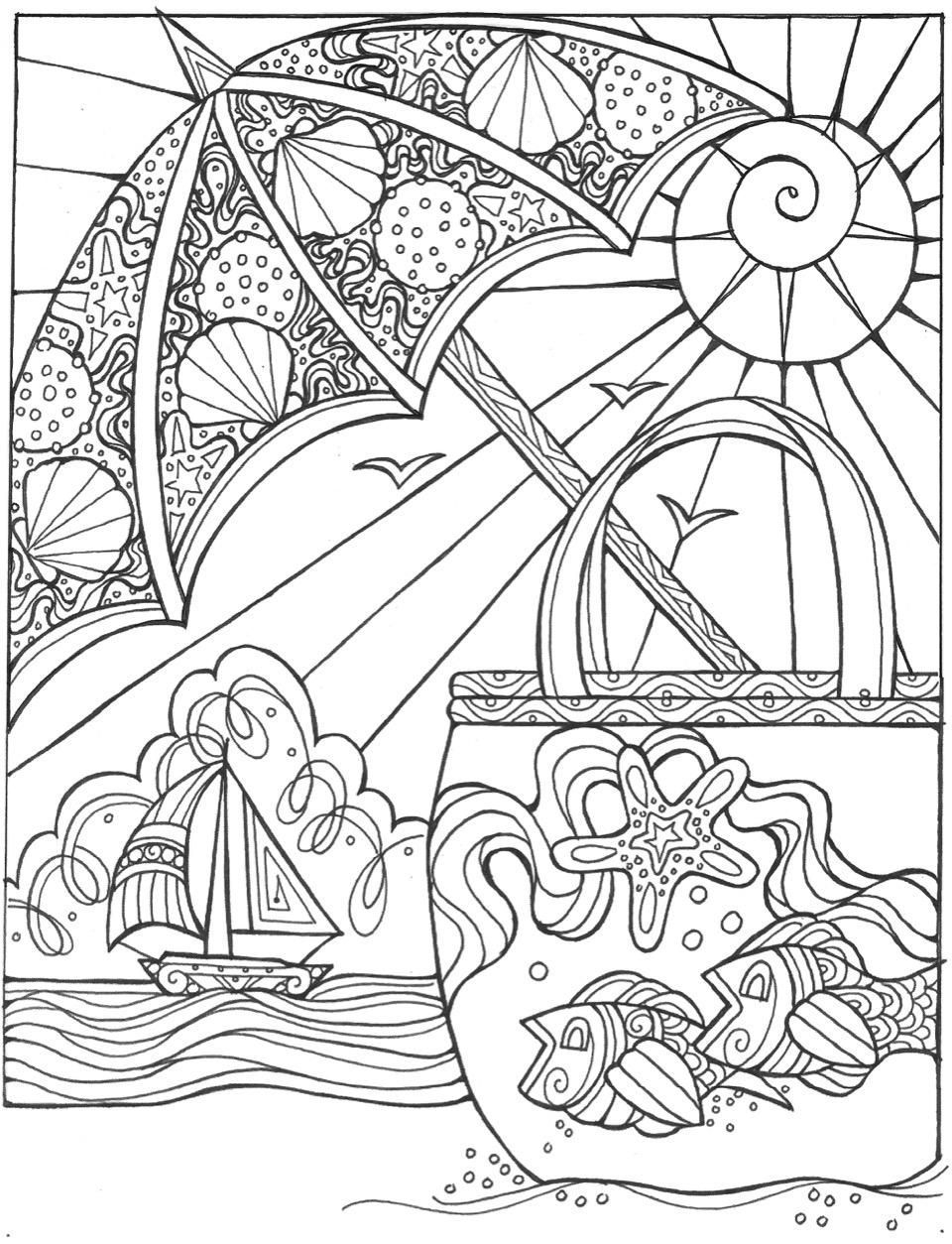 Beach Coloring Pages For Adults
