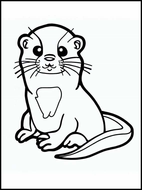 Coloring Pages Otters Animals 1