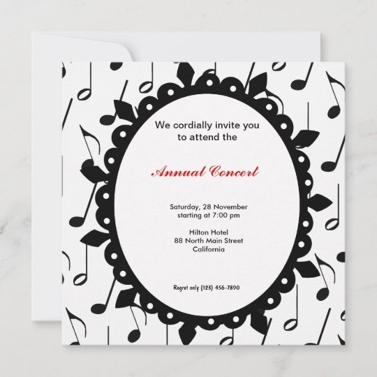 Concert Music Invitation Zazzle