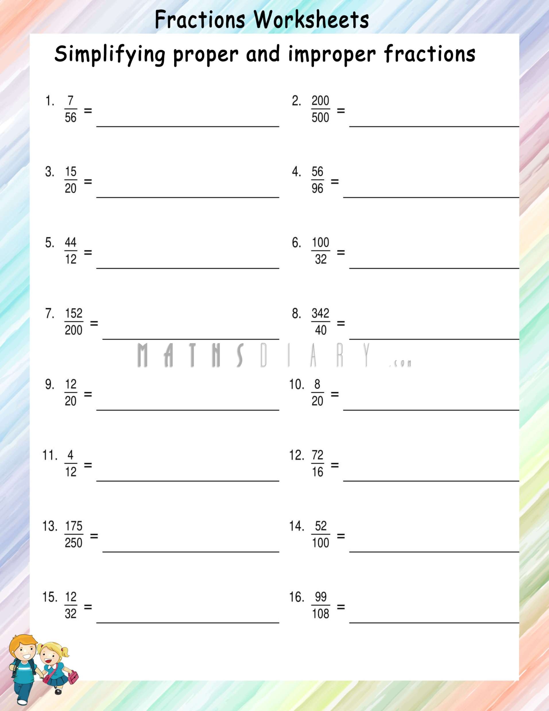 Converting Improper Fractions To Mixed Fractions A Worksheets Library