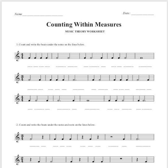 Counting Beats Music Theory Worksheet Rhythm Music Theory 