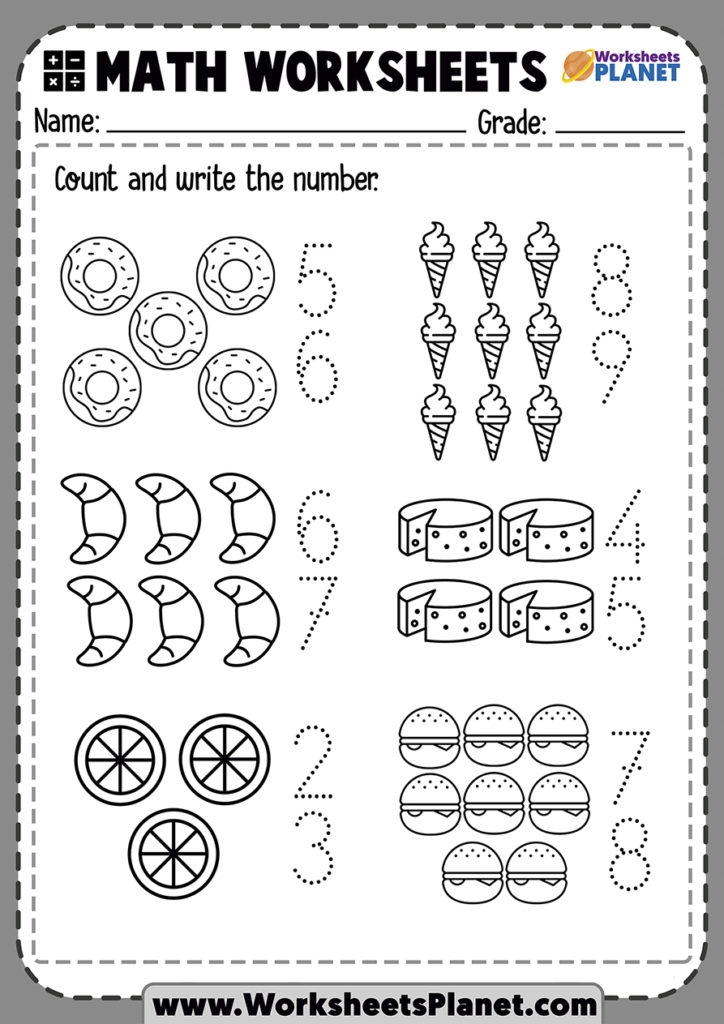 kindergarten worksheets math counting