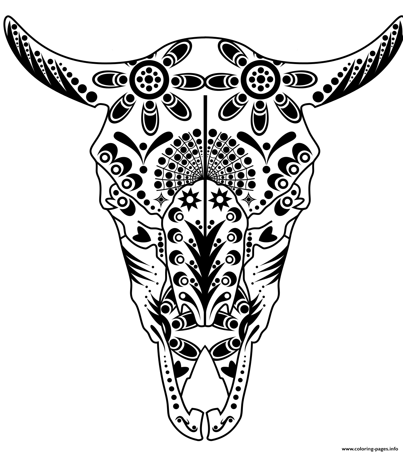 Cow Sugar Skull Pitbull Advanced Calavera Coloring Pages Printable