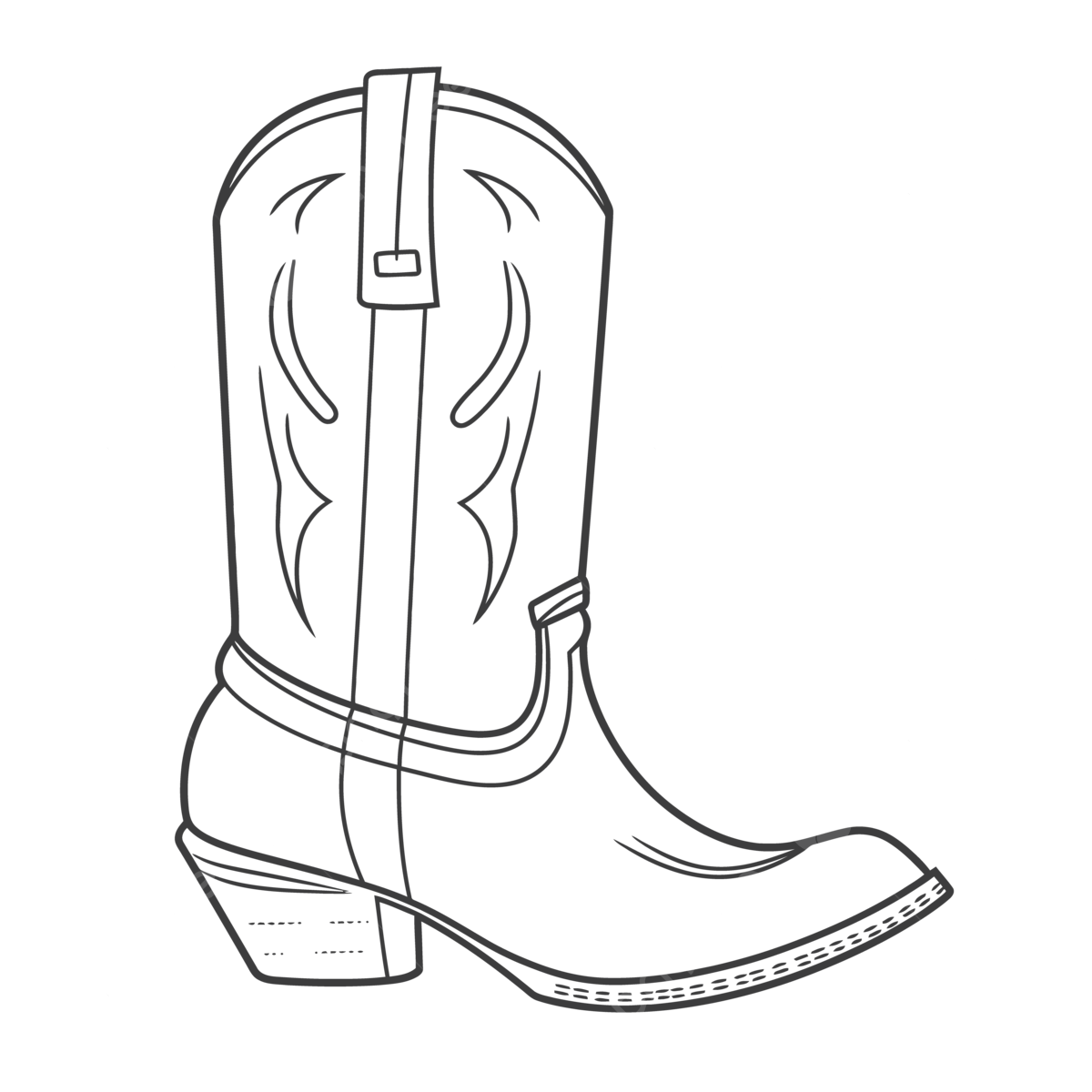 Cowboy Boot Coloring Page PNG Vector PSD And Clipart With