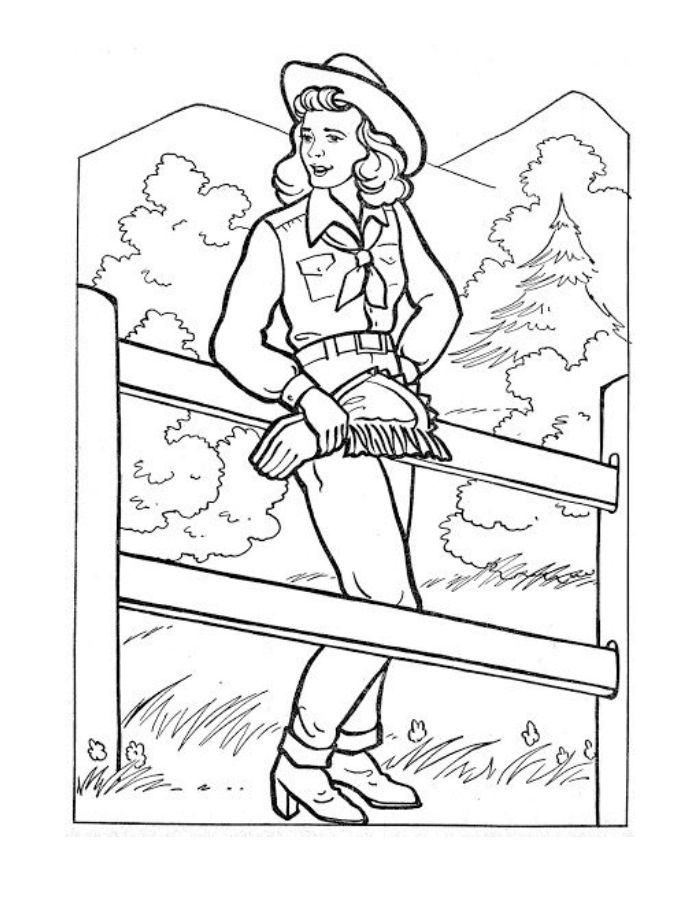 Cowgirl Coloring Pages Free Printable PDF 