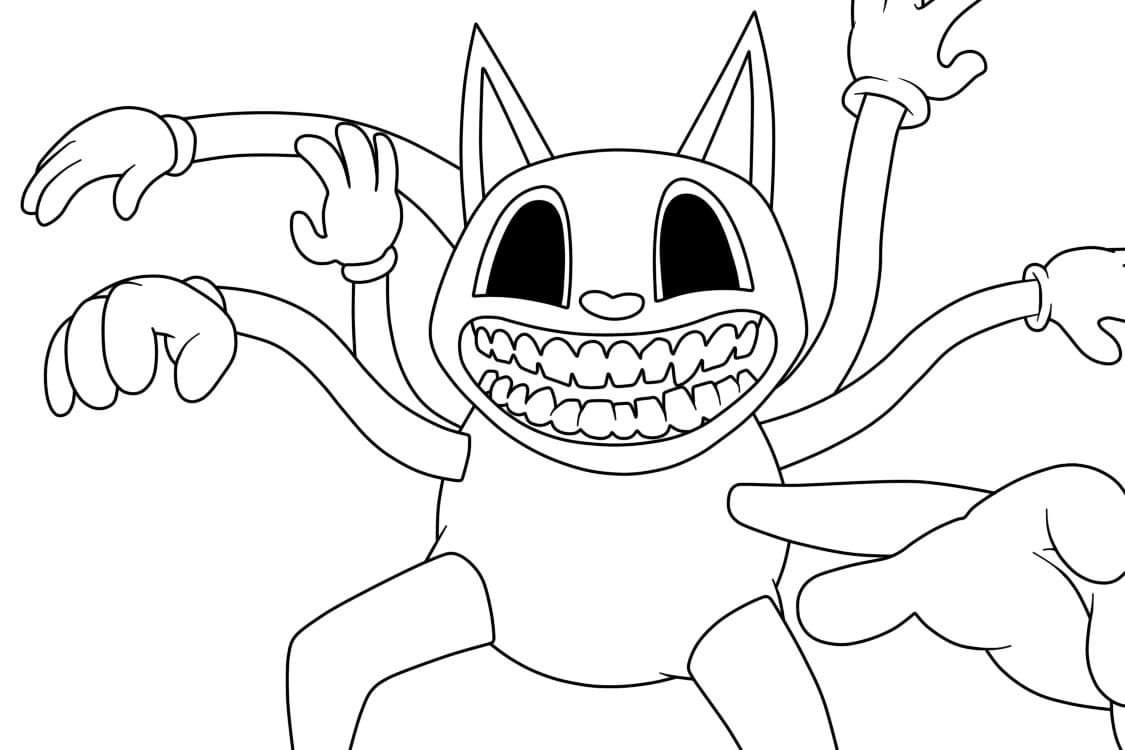 Creepy Cartoon Cat Coloring Page Free Printable Coloring Pages For Kids