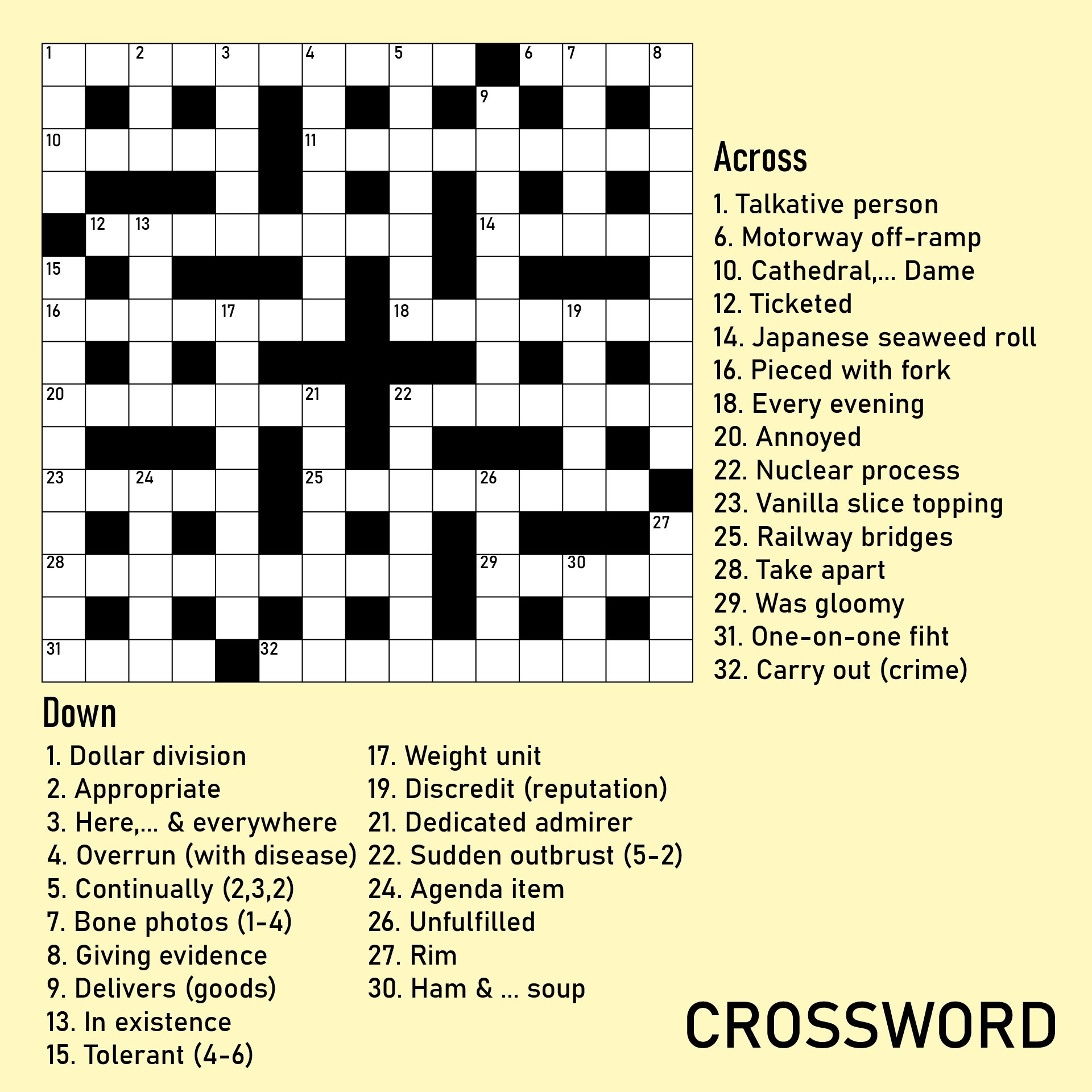 printable crossword puzzles pdf