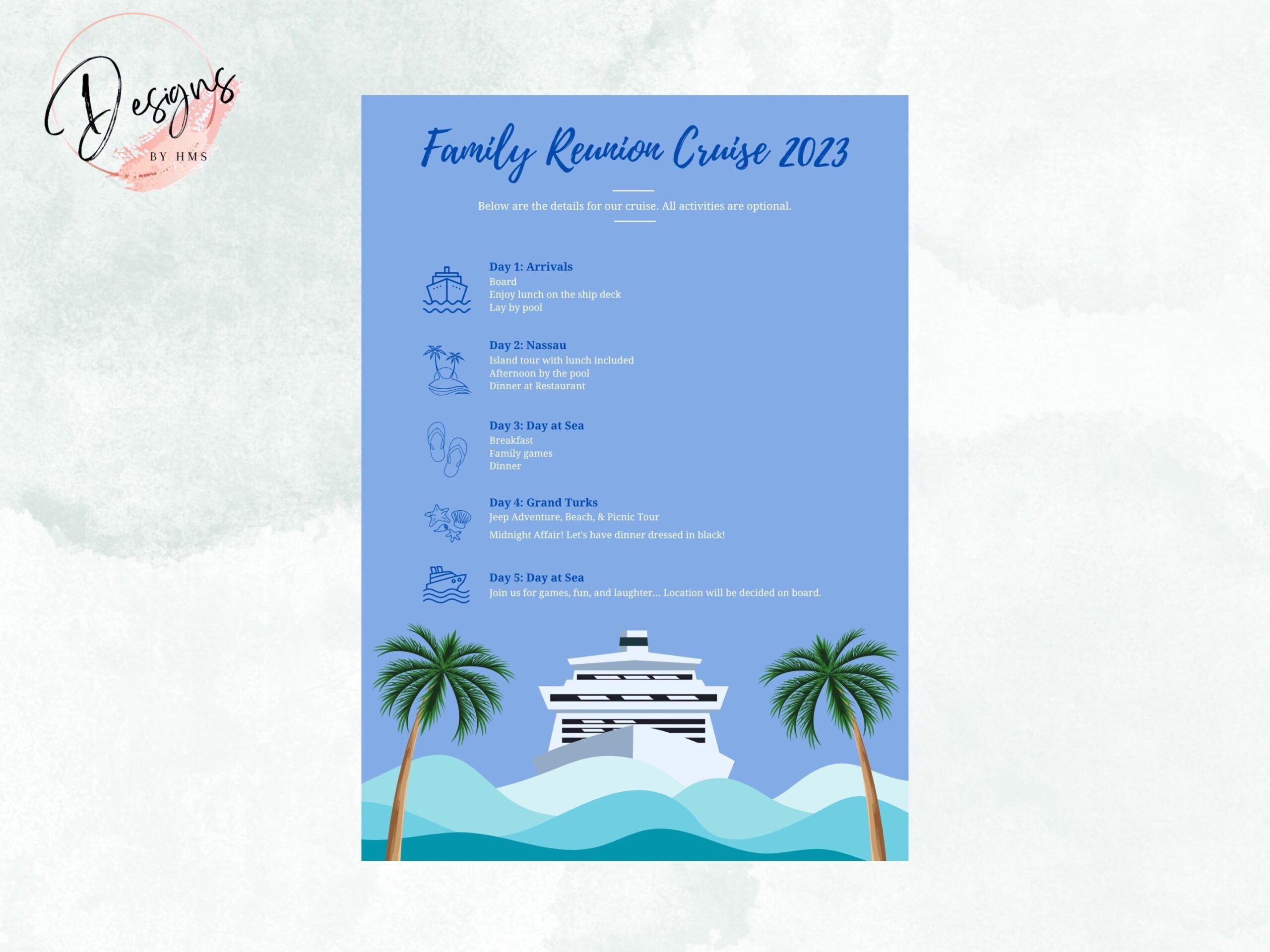 itinerary invite template