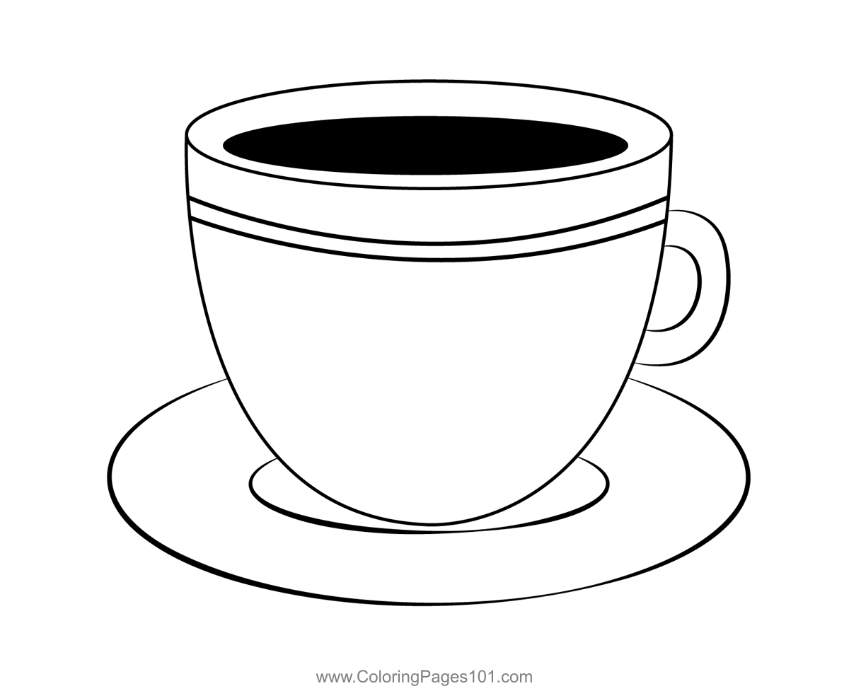 Cup Of Coffee Coloring Page For Kids Free Drinks Printable Coloring 