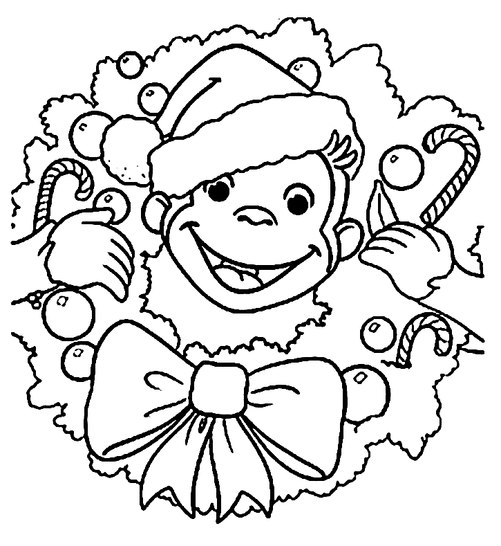 Curious George Christmas Coloring Page Free Printable Coloring Pages