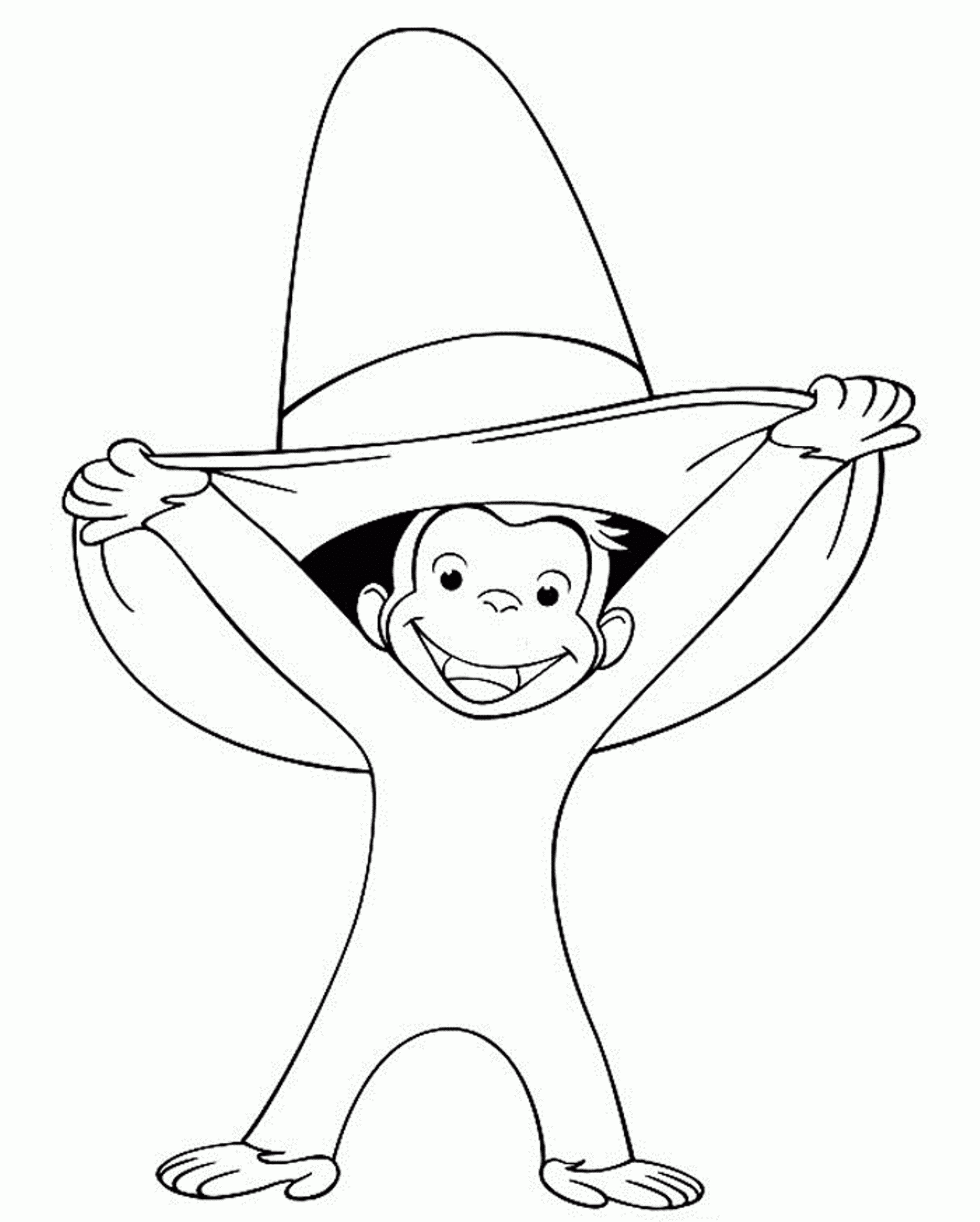 Curious George Coloring Pages To Print Coloring Home