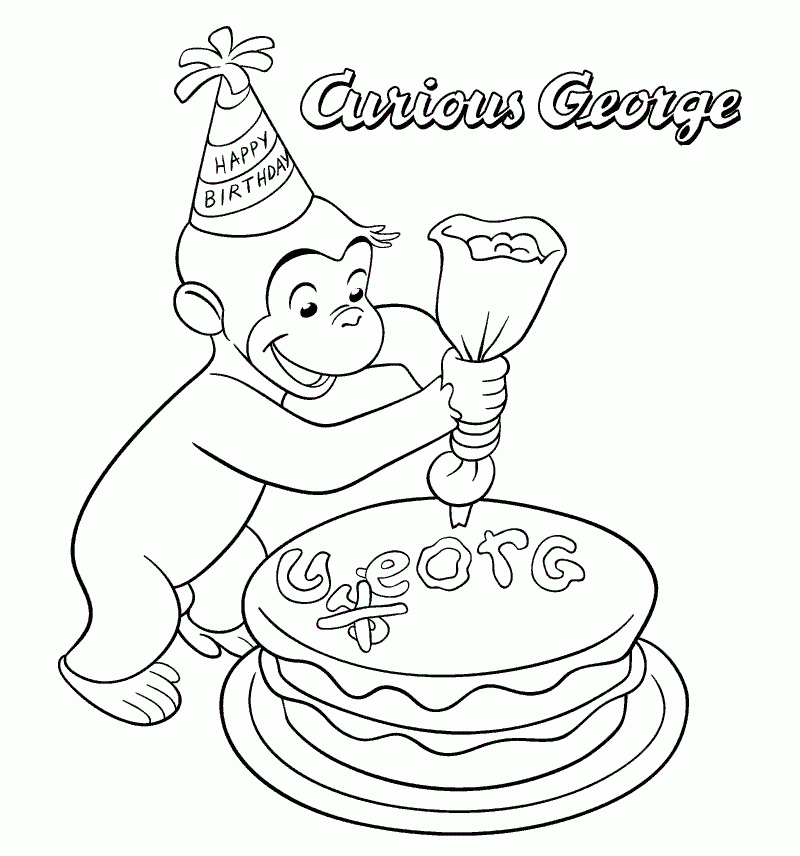 Coloring Page Curious George