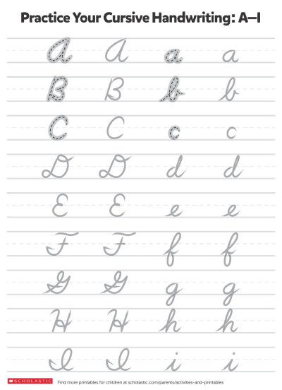 handwriting letters worksheets