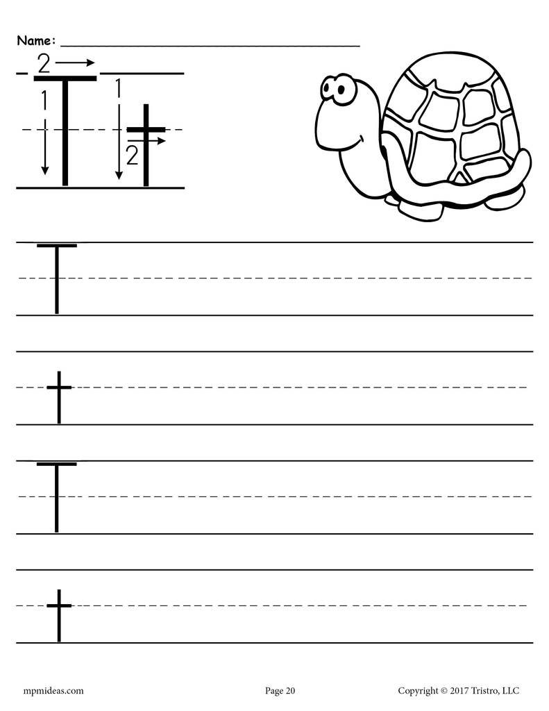Cursive Letter T Practice Worksheet AlphabetWorksheetsFree