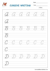 free printable cursive alphabet printable worksheet