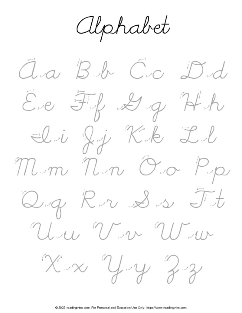 Cursive Writing Practice Sheets PDF ReadingVine Worksheets Library