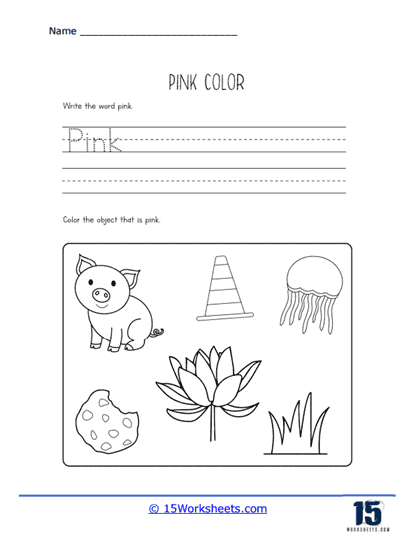 Cut And Paste The Things That Are Pink Worksheet Twisty Noodle 