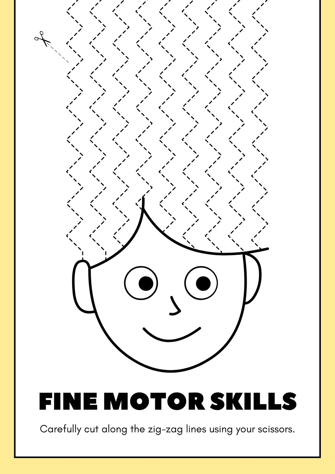 Cut My Hair Fine Motor Skills Activity Free Printable Download 