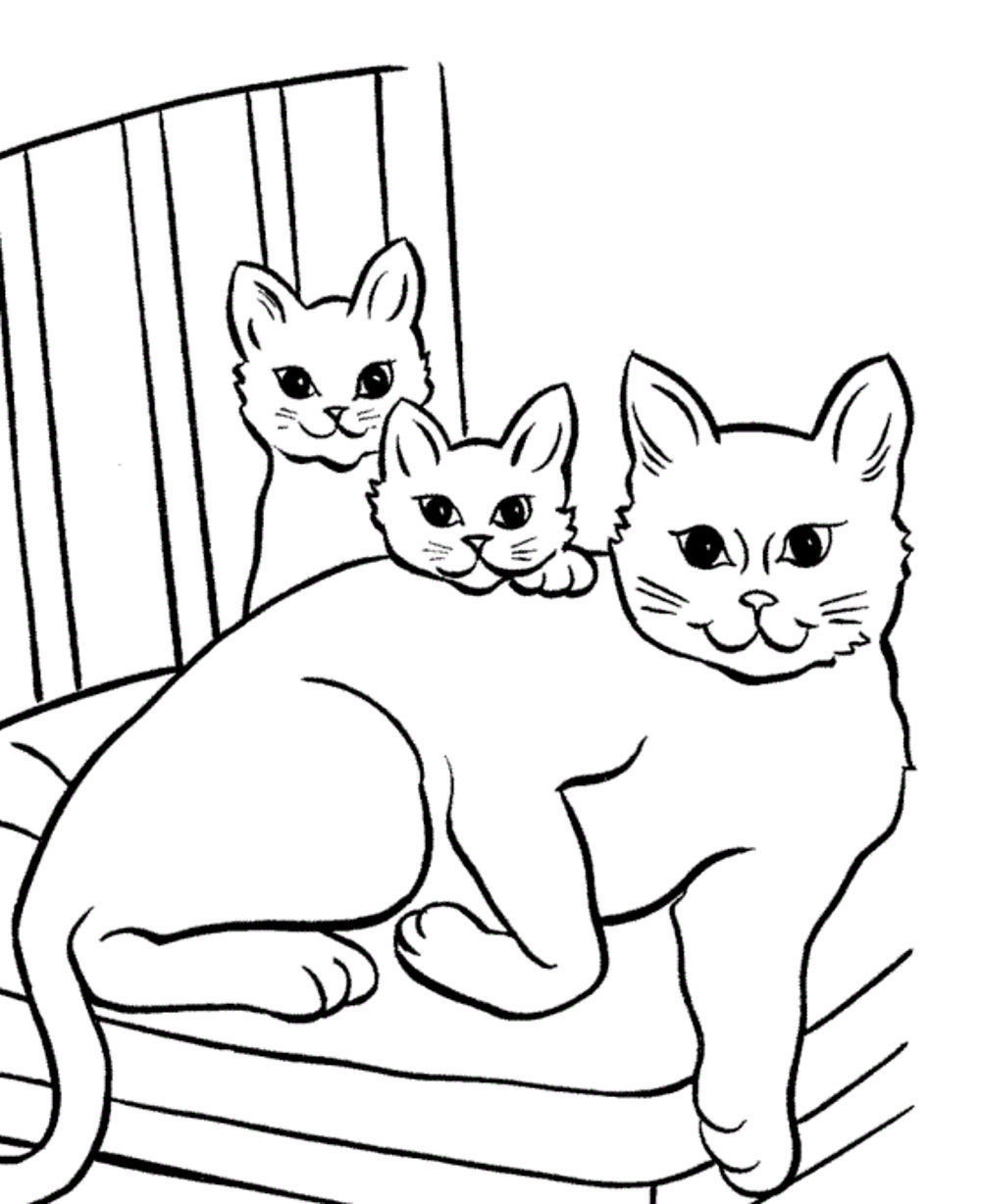 Cute Cat Coloring Pages To Print At GetDrawings Free Download