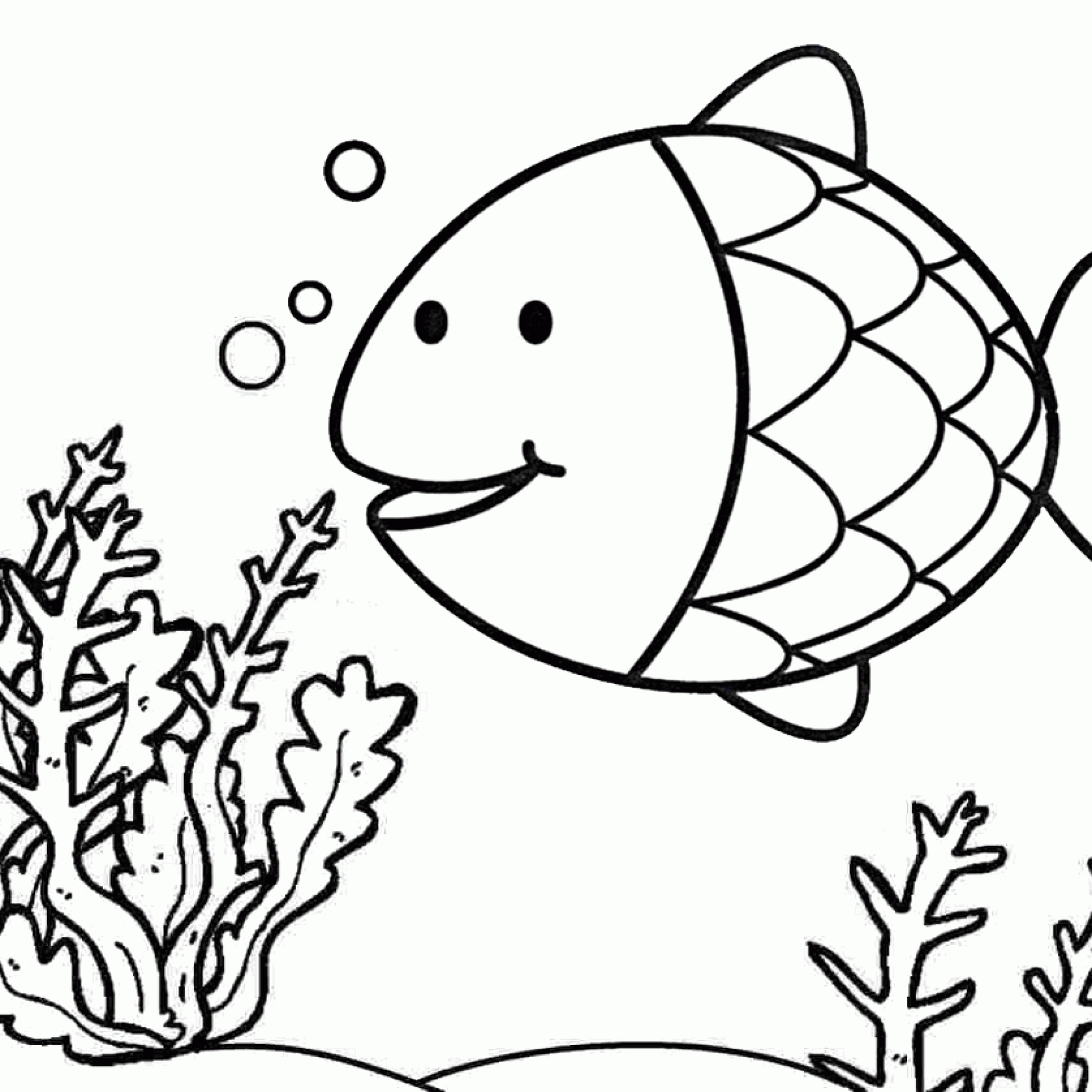 Cute Fish Cartoon Coloring Page Mitraland