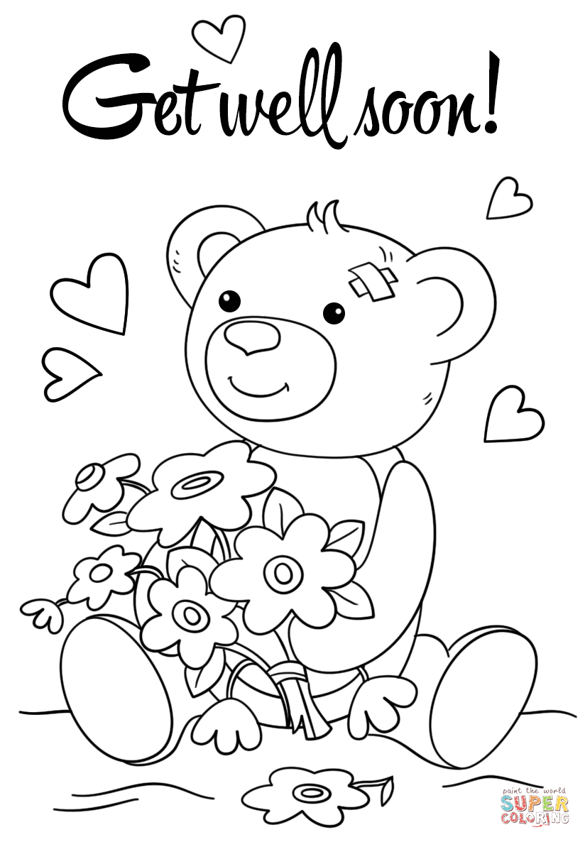 Cute Get Well Soon Coloring Page Free Printable Coloring Pages Free 