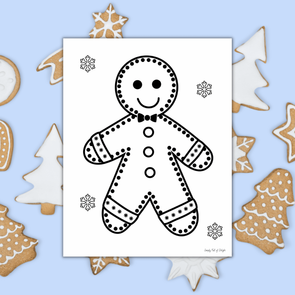 Cute Gingerbread Man Coloring Pages Free Printable 