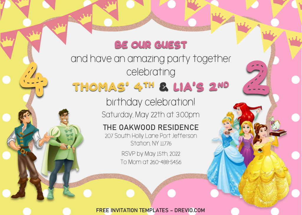 Cute Joint Birthday Invitation Templates Editable Docx Download 