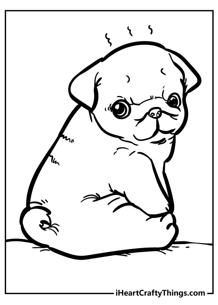 Cute Puppy Coloring Pages Hard