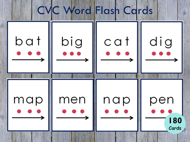 CVC Words Flash Cards Printable CVC Flashcards Learn To Read 