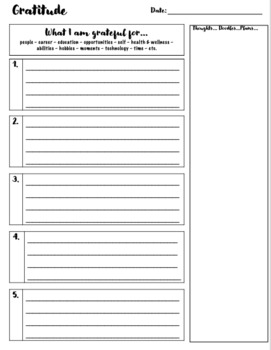 Daily Gratitude Journal Printable Gratitude Journal PDF Etsy UK