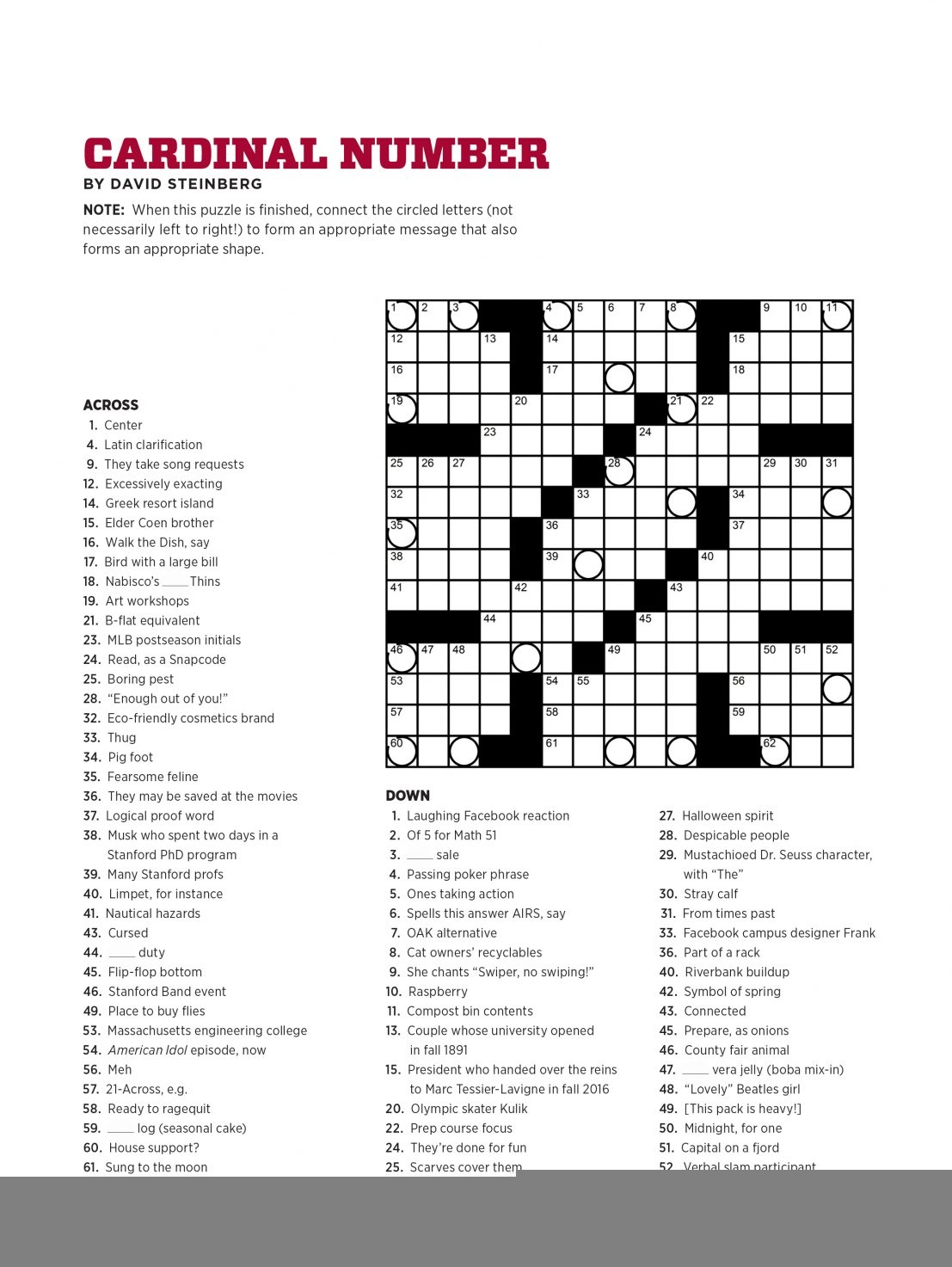daily printable crossword puzzles