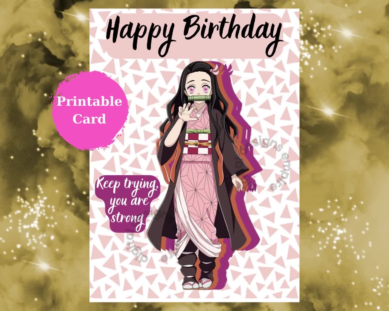 nezuko birthday invitation template free