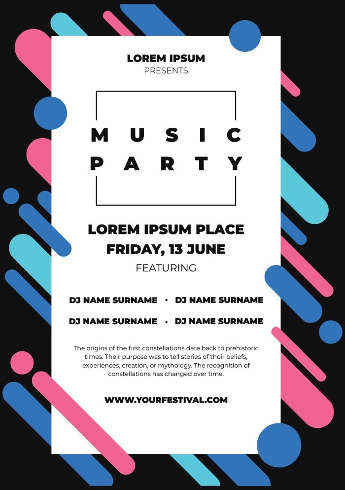 Design This Geometric Minimalist Music Party Invitation Template Online
