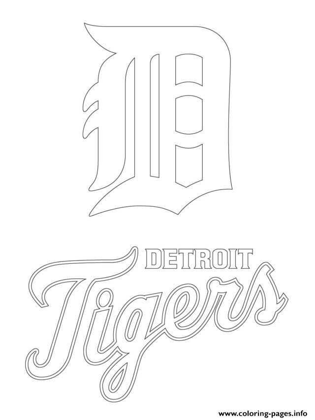 Detroit Tigers Logo Mlb Baseball Sport Coloring Page Printable