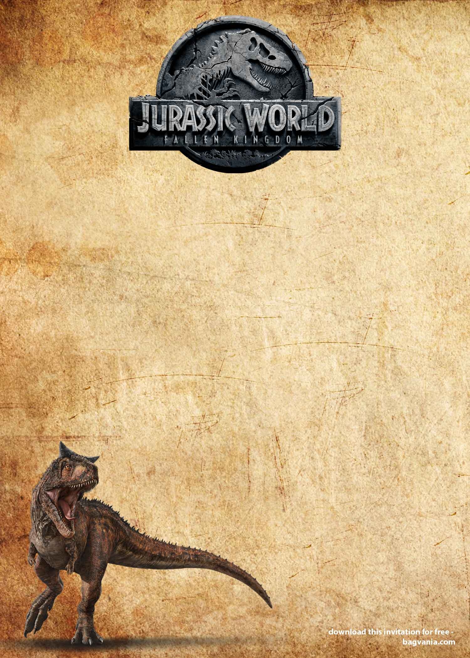 jurassic invitation template