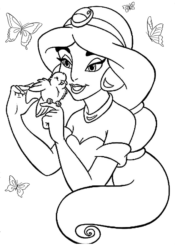 Disney Princess Jasmine Aladdin Coloring Pages Print Color Craft